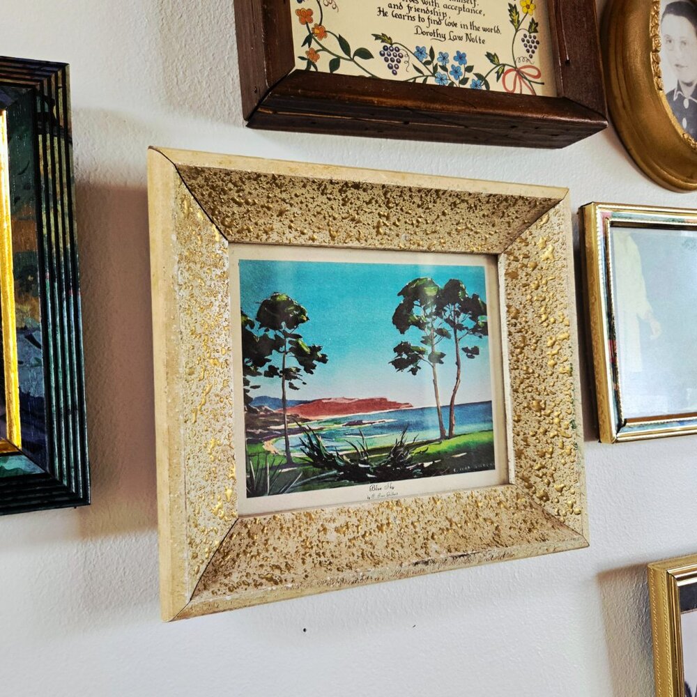 3/$35 🫶 Vintage Lithograph Print "Blue Sky" by C. Ivan Gilbert - Picture 4 of 6